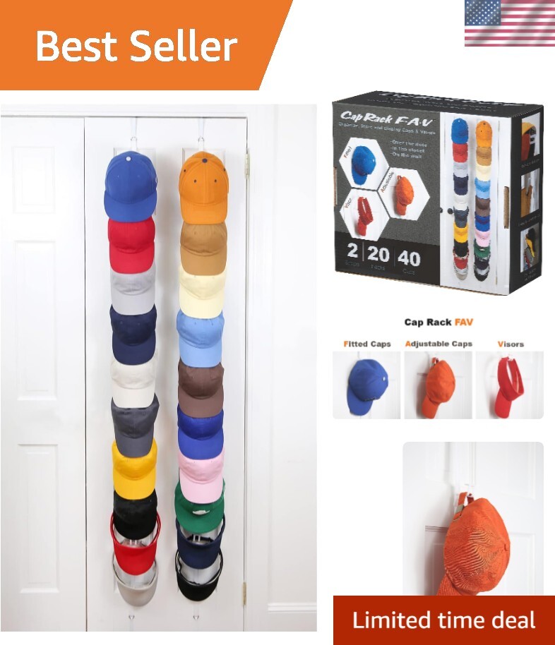 40-Cap Secure Hat Rack with Adjustable Shelves for Effortless Organization