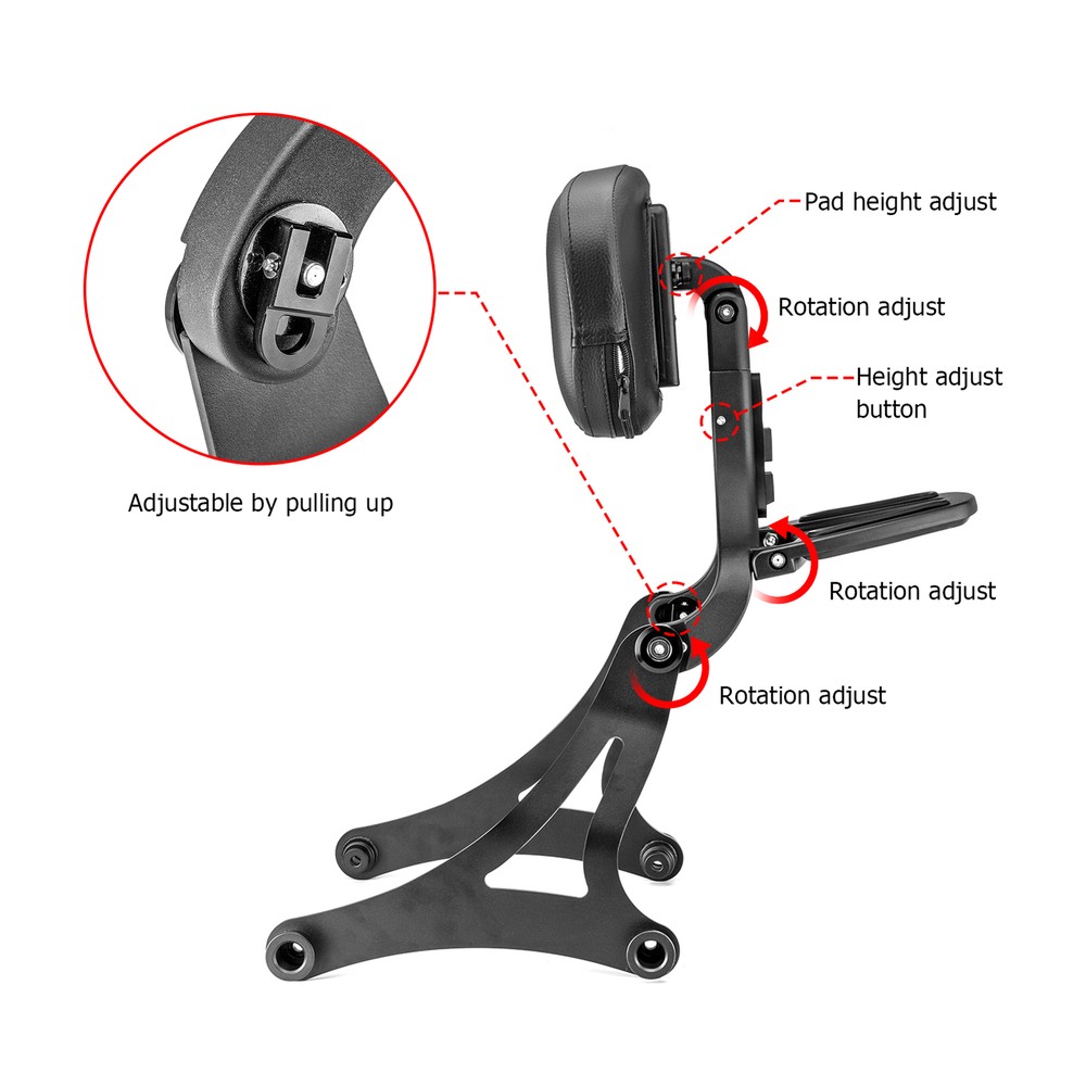 Multi-Purpose Driver Backrest For Indian Chieftain Challenger Springfield 2014+