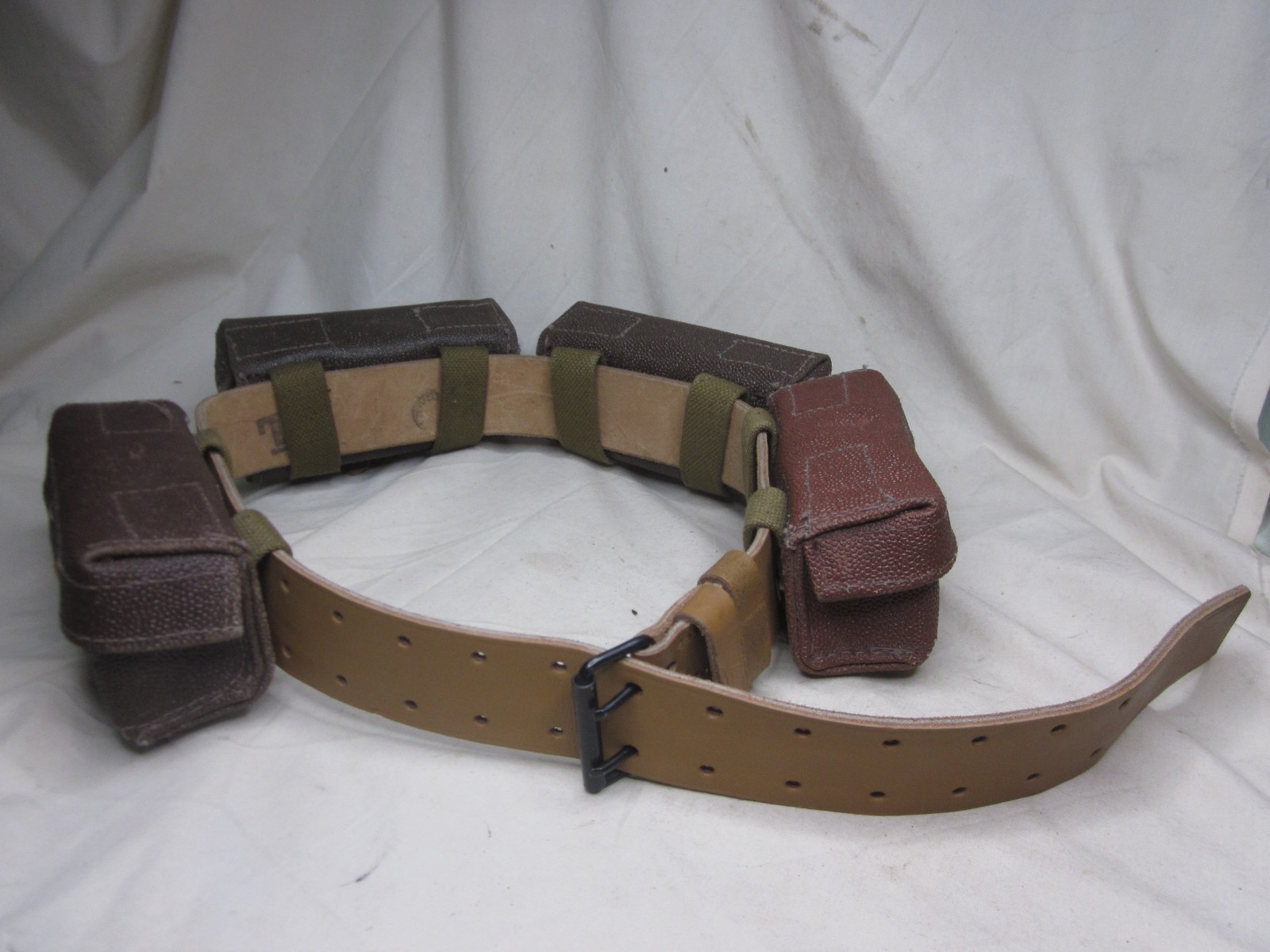 vintage T2 4 pouch bag ammo munition tactical leather military bandolier belt