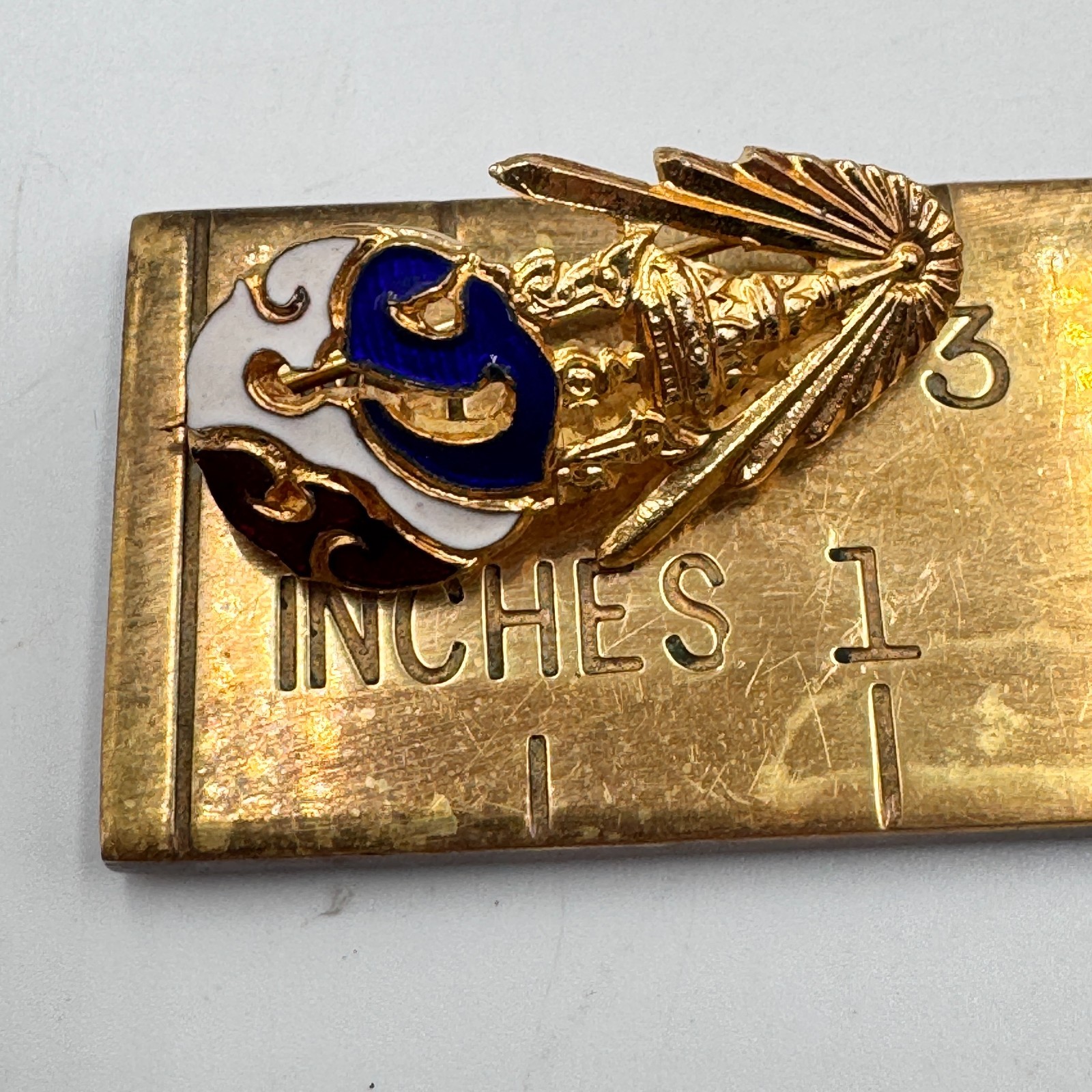 Vintage King Rama IX Por Por Ror Royal Monogram Commemorative Pin