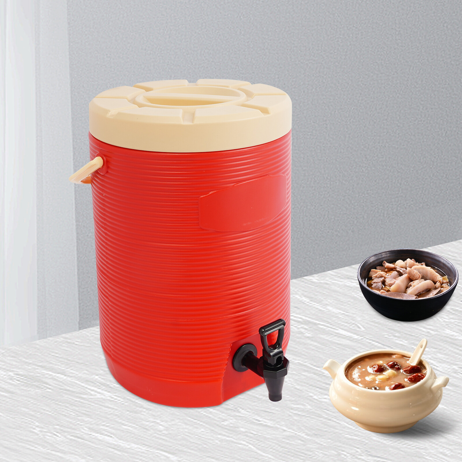 Stainless Steel Insulated Beverage Dispenser, Insulated Beverage Container 15.4L