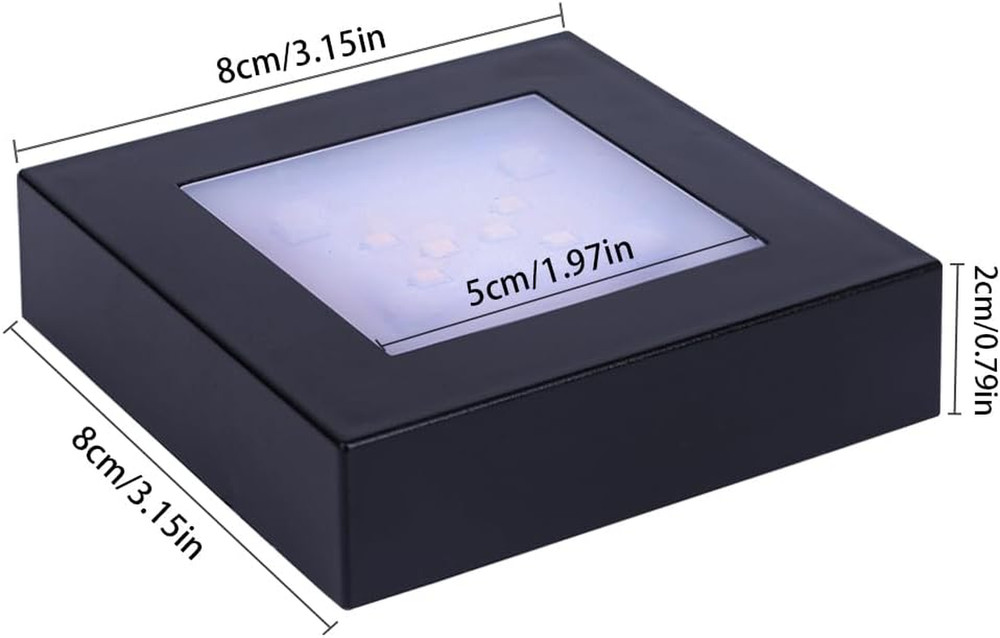 LED Multimodal Multicolor Light Stand Base Black - Square Display Base for 3D Cr