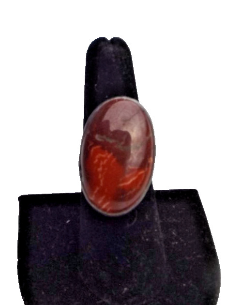 Vintage Sterling & red Jasper Agate Ring
