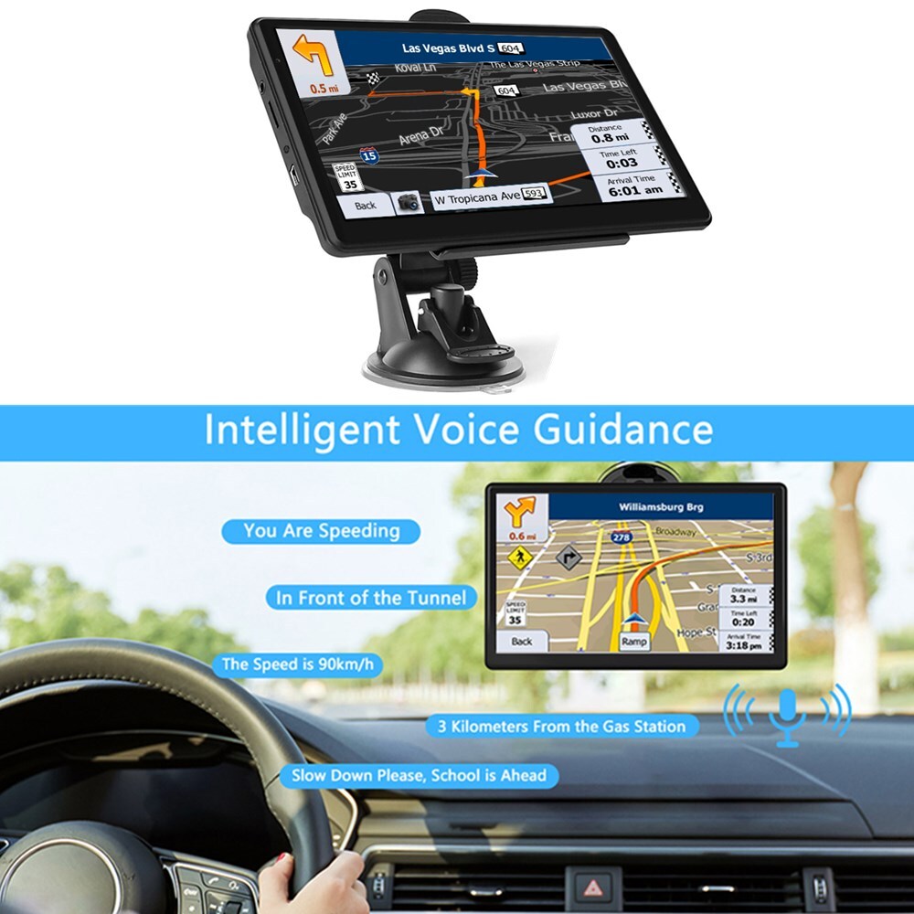 GPS Navigation For Car/Truck Touch Screen Maps w/ Spoken Direction 7" 8G+256M US