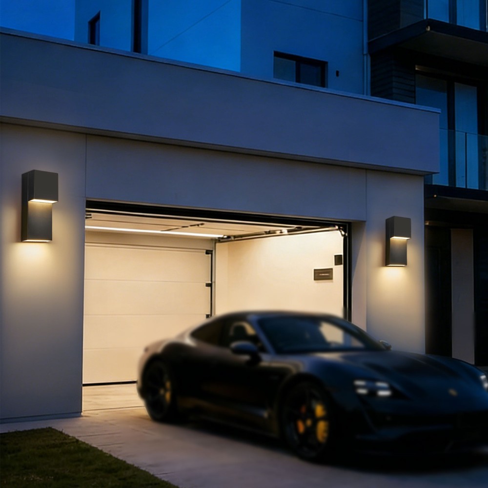 2-Pack 11.8 in. Black Wall Light
