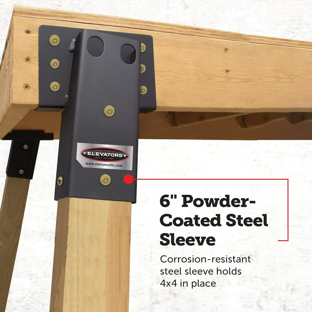 Elevators 4X4 Elevator Brackets, Double Angled Construction-Grade Steel, Ideal f