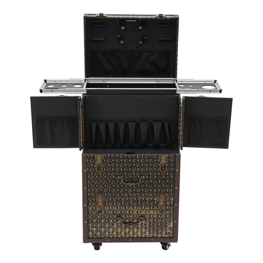 Rolling Lockable Makeup Train Case Organizer Trolley Lockable Professional