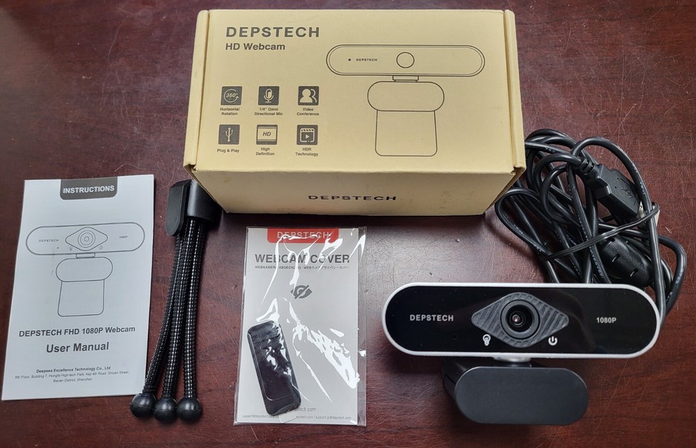 🔥DEPSTECH Webcam with Microphone 1080P HD Webcam with Auto Light Correction🔥