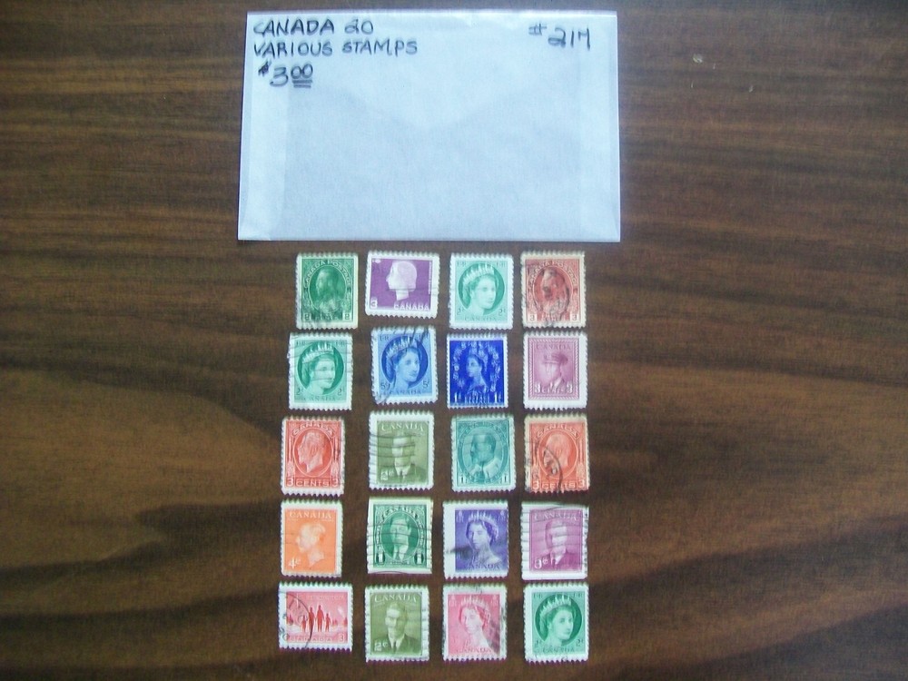 Canada Postage Stamps - Canada - Vintage - 20 Various Stamps (217)
