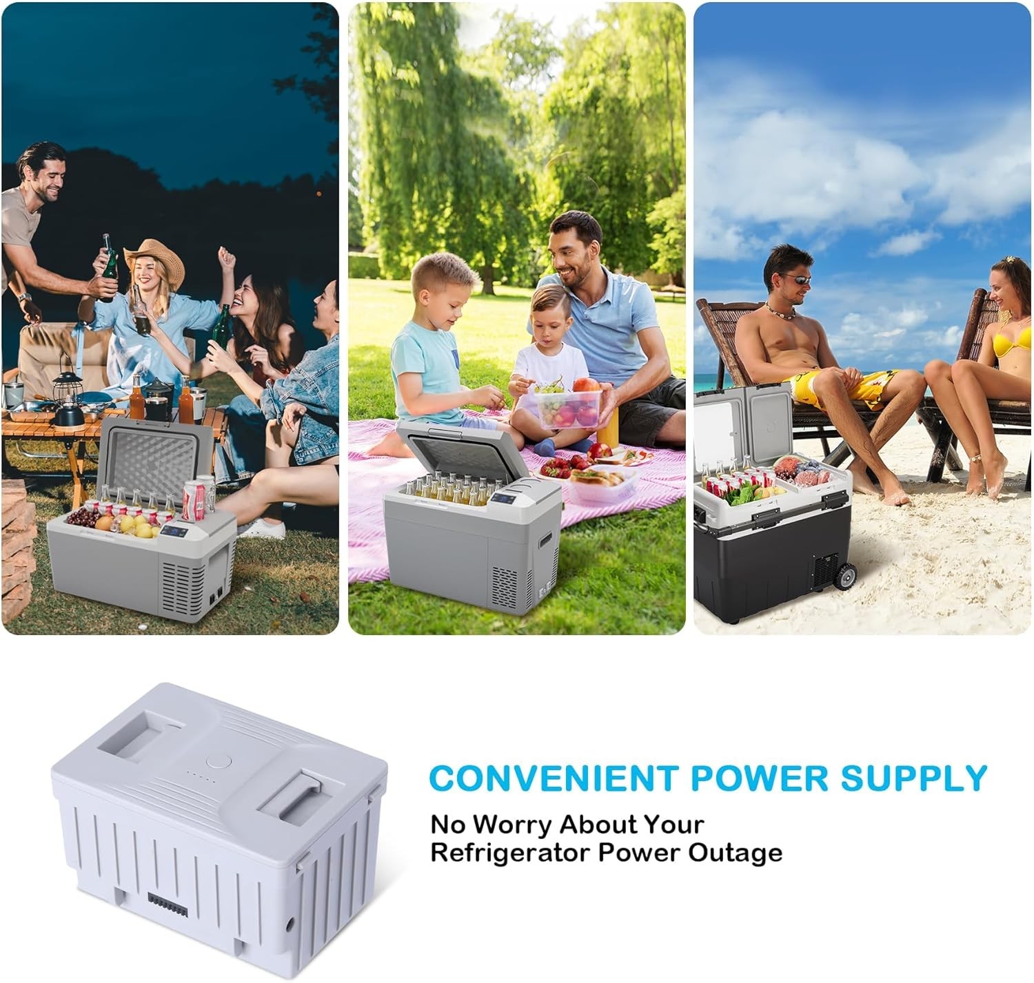 12V 15600mAh Battery for Car Refrigerator Freezer Camping Travel Power Portable