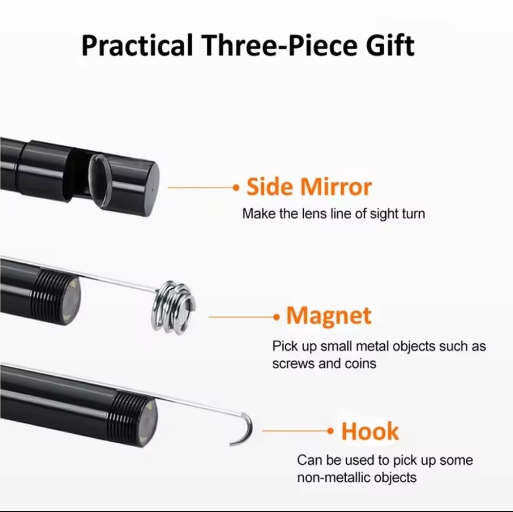 1M Endoscope Camera HD 960P Inspection Camera USB for iPhone iOS & Android 8mm