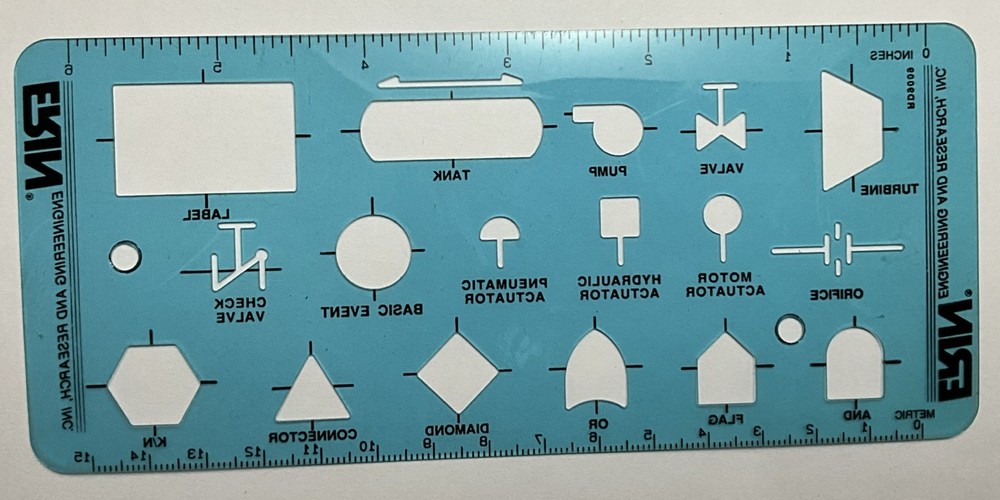 ERIN Engineering Nuclear Reactor System Flowchart Stencil Template