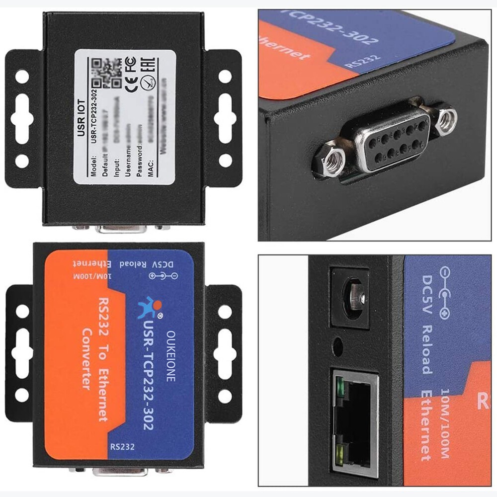 Tiny Size Serial RS232 to Ethernet TCP IP Server Converter Module Support DHCP