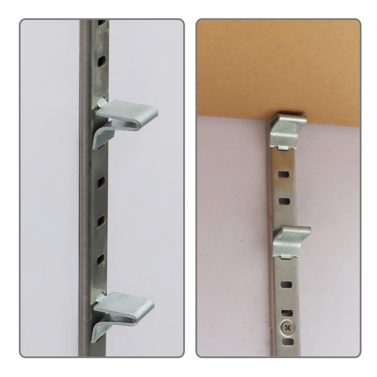 20 Pcs Adjustable Steel Pilaster Shelf Support Clips Shelving Bracket Clips New