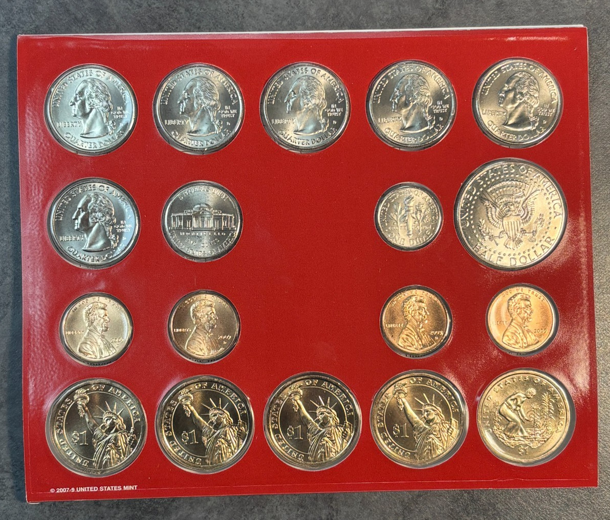 2009 P & D US Mint Complete Uncirculated Set 36 Coins w/ COA