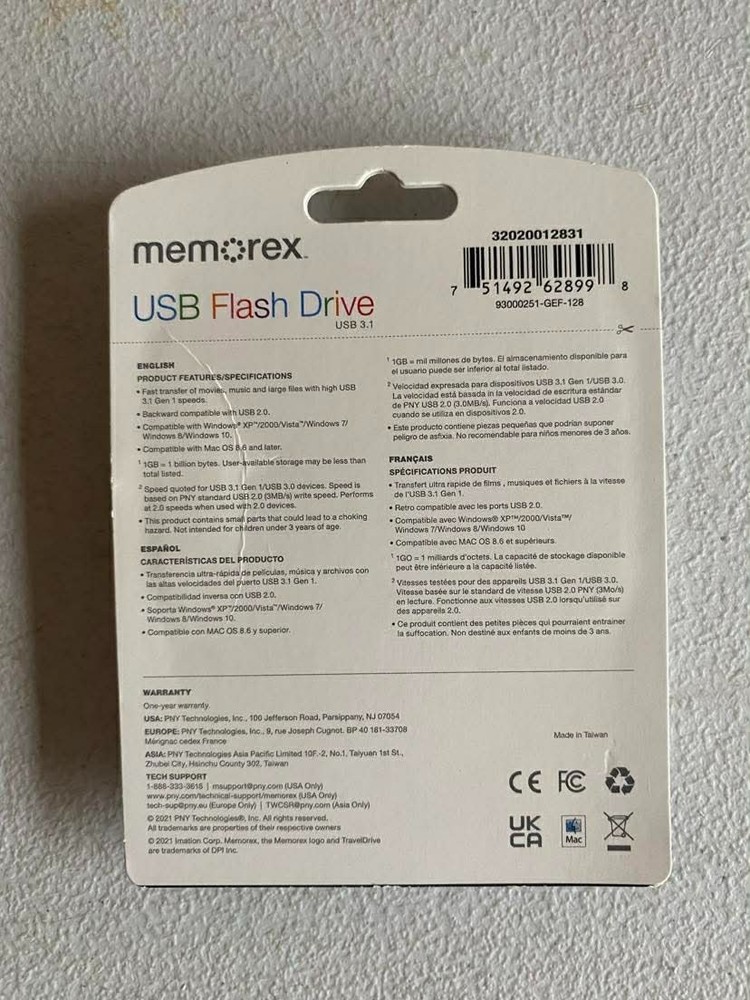 Memorex 128GB USB 3.1 Black