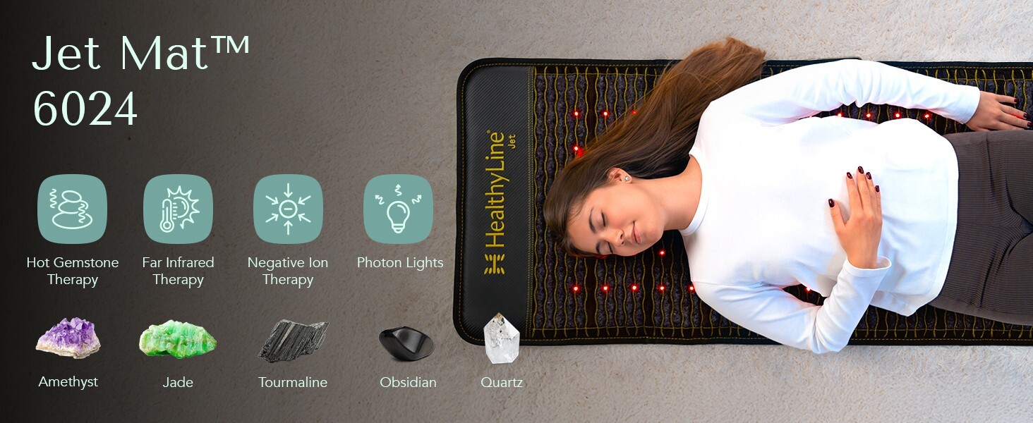 HealthyLine Jet PEMF Mat – Far Infrared Heating Pad with Gemstones 60" x 24"