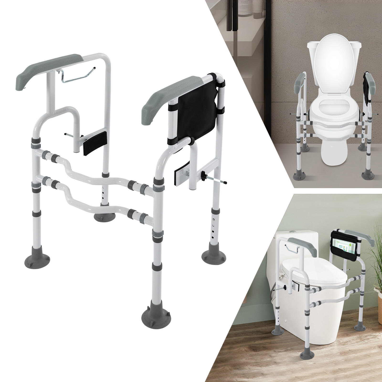 Foldable Toilet Frame Support Standing Aid Safety Grab Handle Elderly Disabled