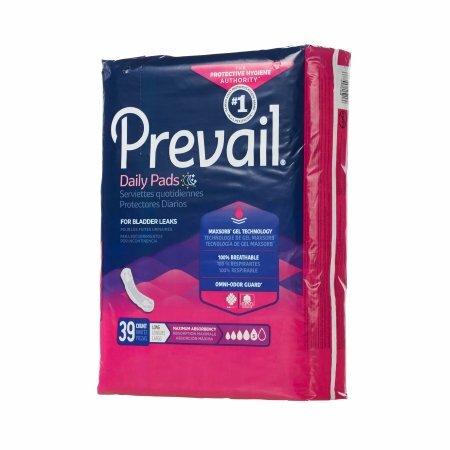 Prevail Bladder Control Pad, 13'' Length, Heavy Absorbency, 39/Bag -4 Pack