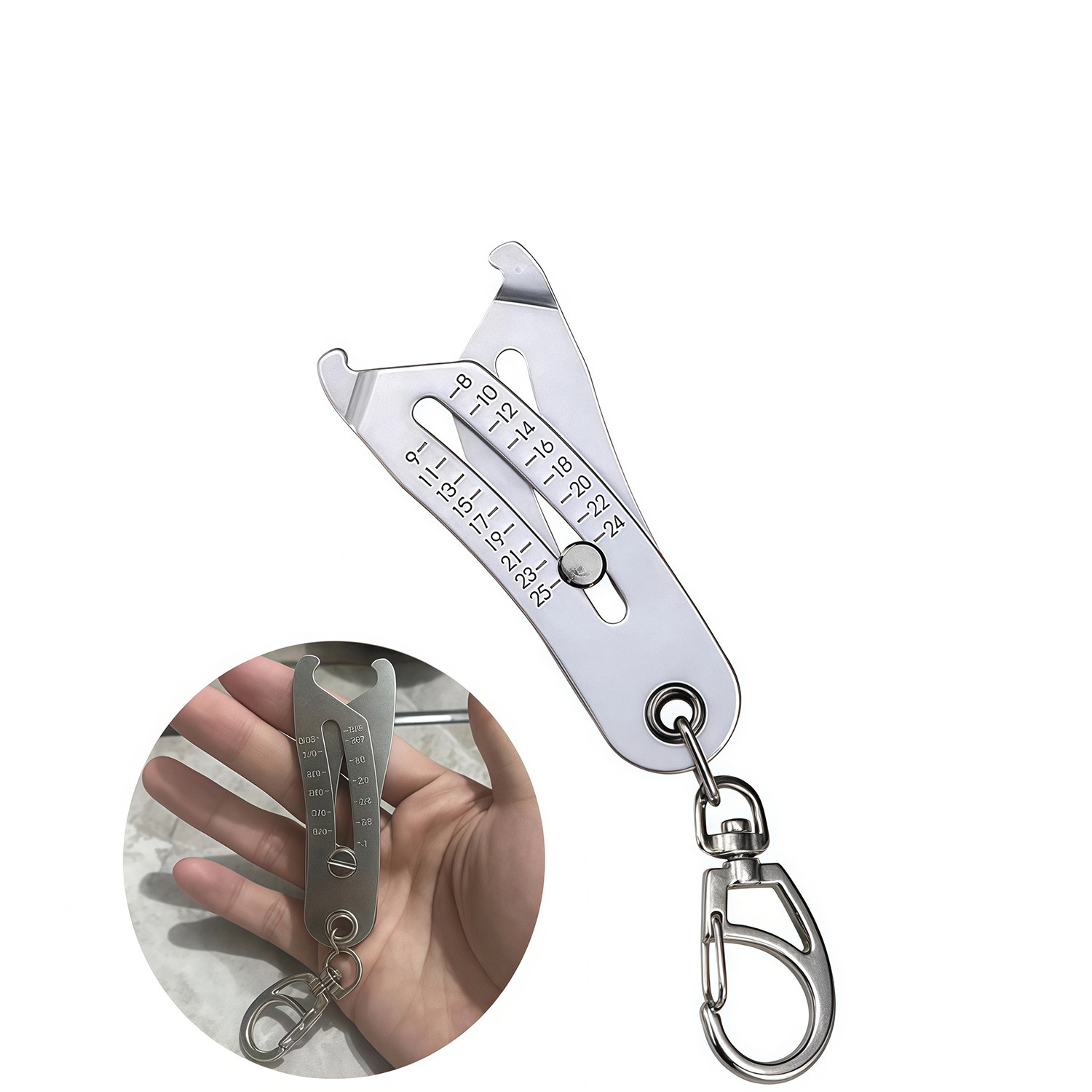 Bolt and Nut Identifier Gauge Size Gauge Precise Bolt Size Finder Keychain Tool