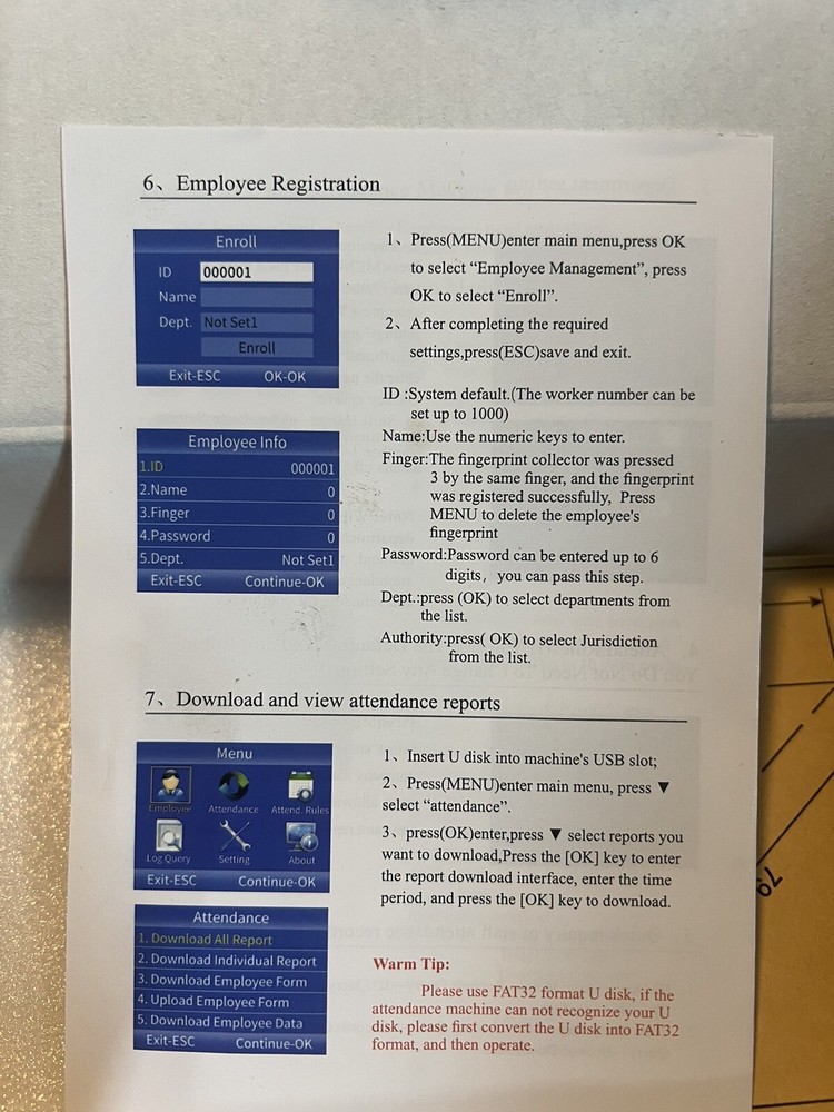 KAZNTCC Fingerprint Time Clock System - No Software