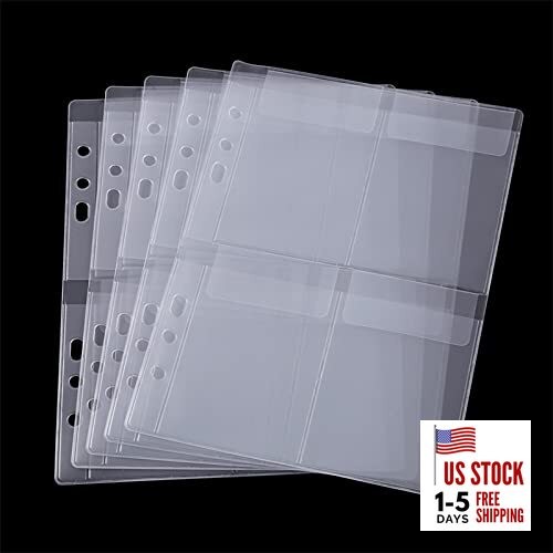 10 Sheet Binder Pockets Inserts with 10pcs Four Grids Page Protectors Pockets