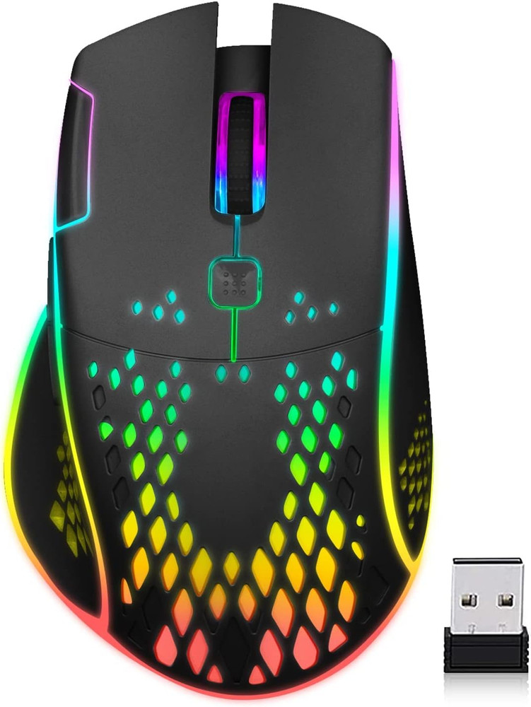 Wireless Gaming Mouse, C30 Silent Click Wireless Rechargeable Gaming Mouse with