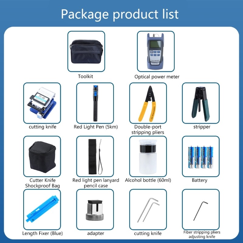 Practical FTTH Fiber Cold Connection Tool Optical Power Meter Optical Fiber Kits