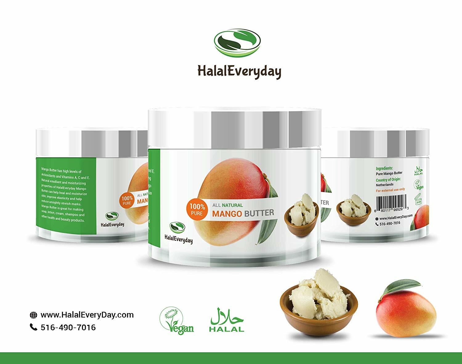 Raw Mango Butter Unrefined - 100% Pure Organic Natural Vegan Skin Hair Body BULK