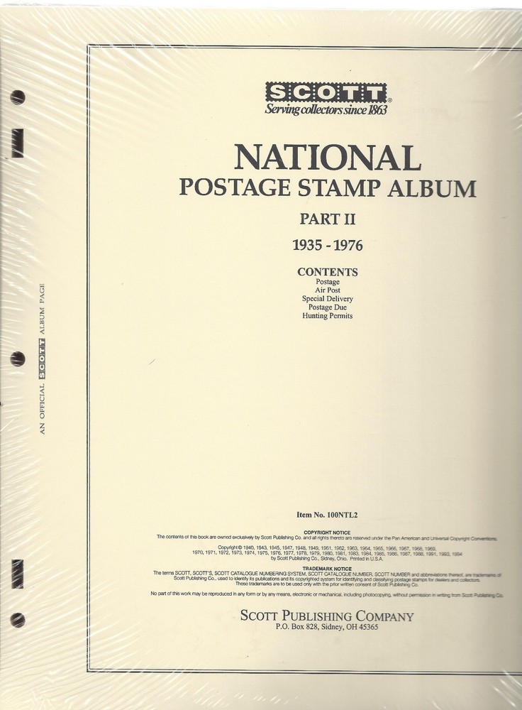 Scott National US Page Set Part II 1935-1976 100NTL2