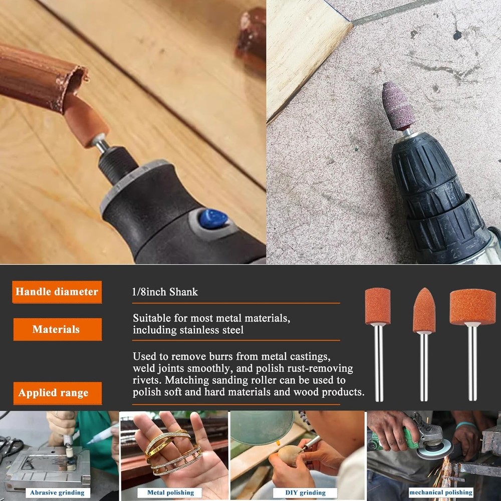 Sanding Drum Set for Dremel Rotary Tools-Includes Drum+Sanding Bits