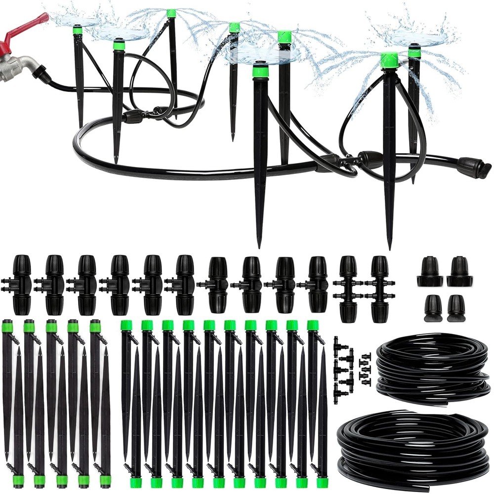 Drip Irrigation System Kit - Complete Garden Watering System with Adjustable...