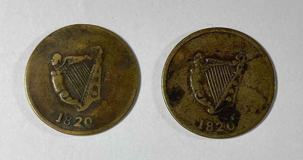 Canada 1820 Harp Tokens (#2407) 2pcs