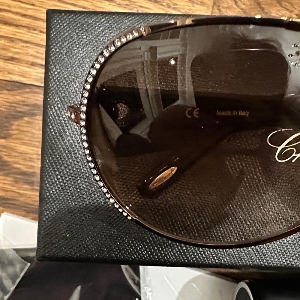 Chopard Black and Brown Aviator Sunglasses