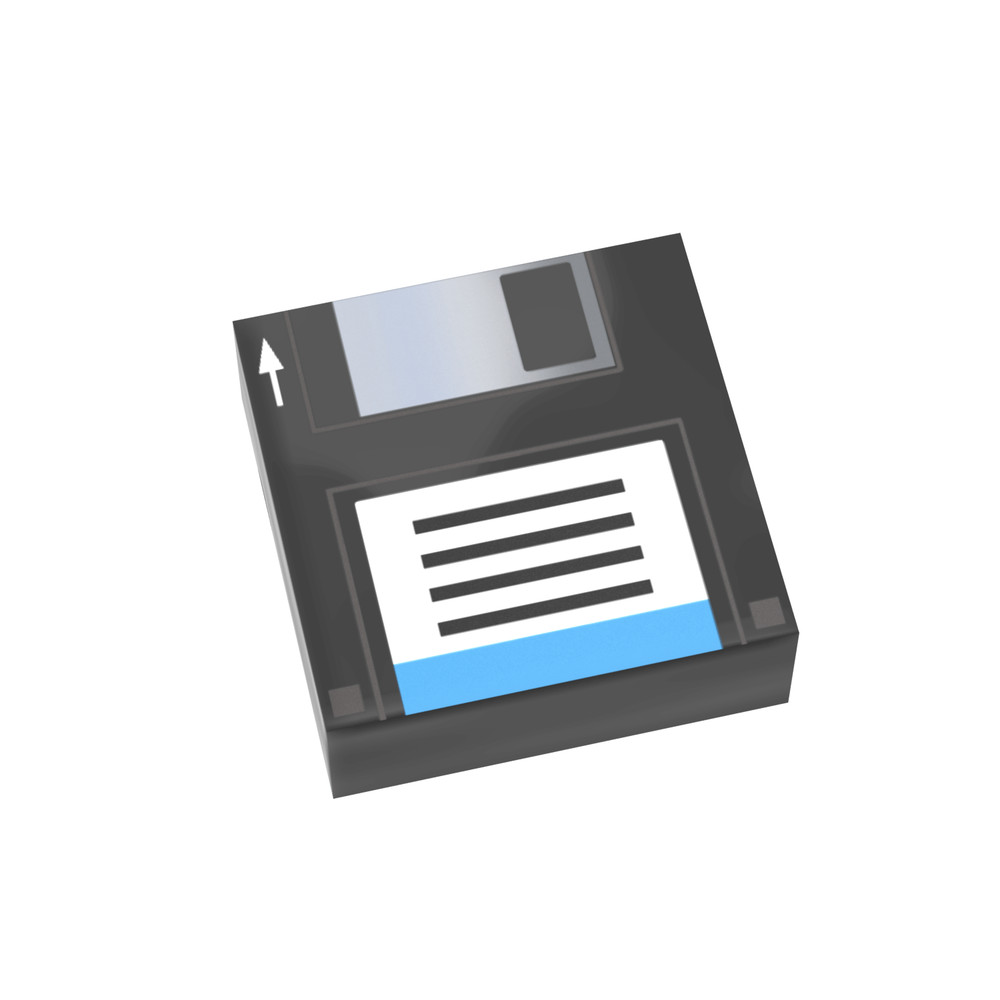 Floppy Disk (Black) - Desktop Computer - Minifig Accessory - Custom Printed