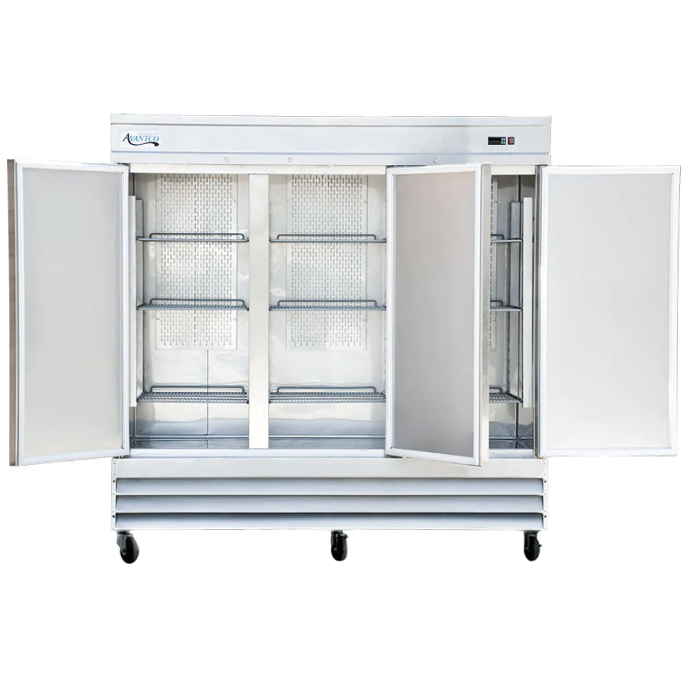 80 7/8" Stainless Steel Solid Door Reach-In Freezer