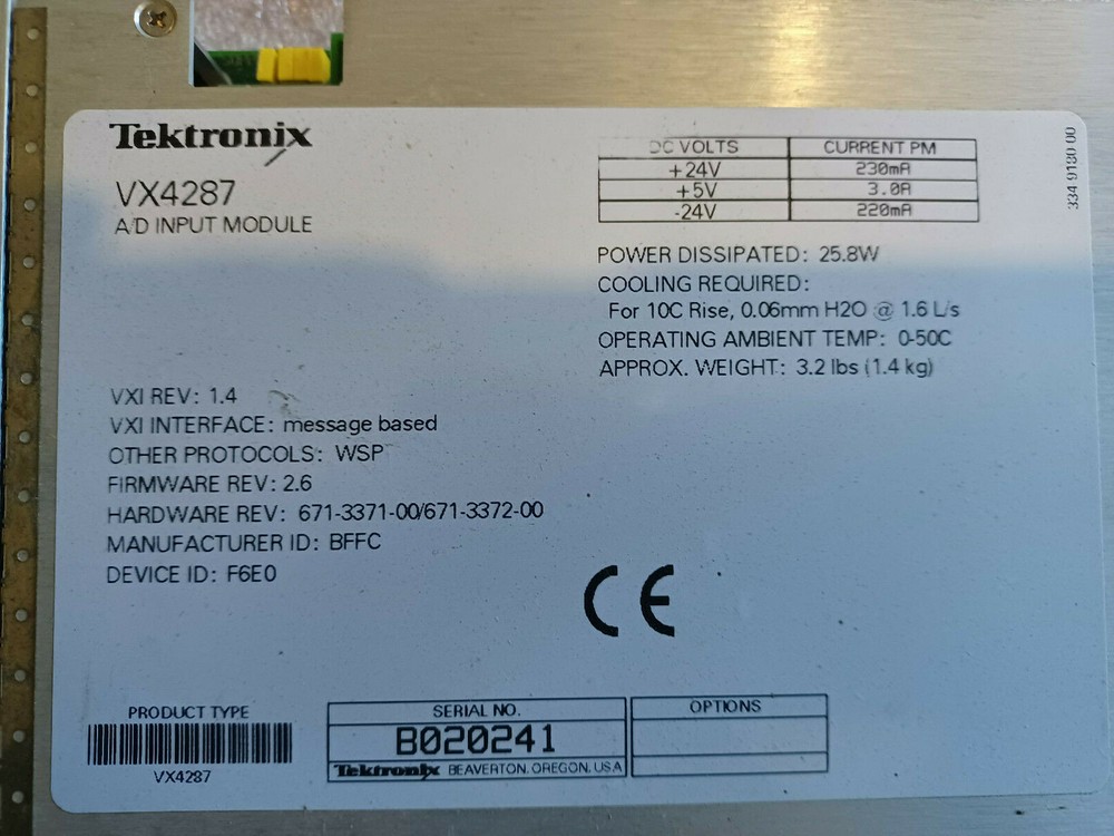 Tektronix VX4287 32-Channel Differential Analog/Digital Input Module