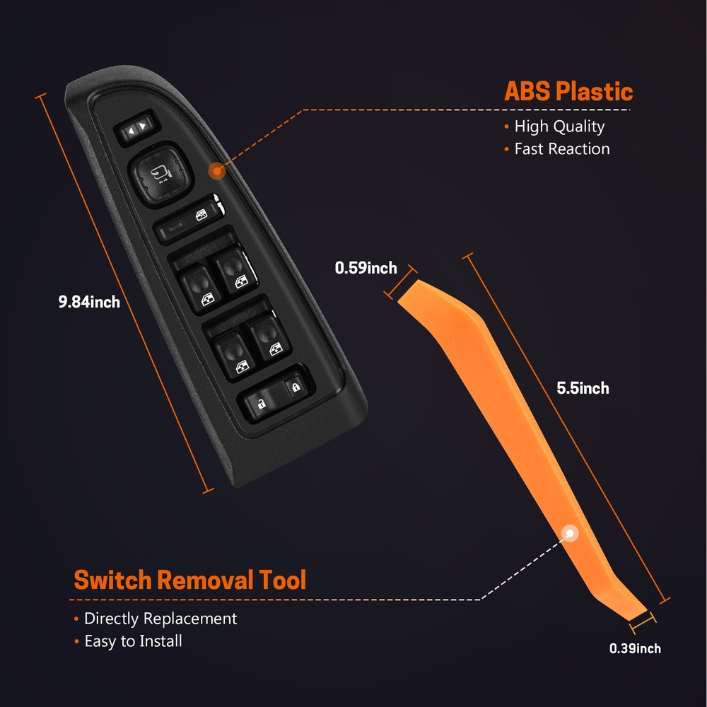 Power Window Switch Front Driver LH Left Side for Chevy Silverado GMC Sierra