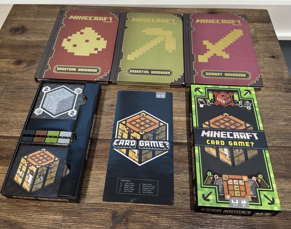 3 Minecraft Books + Card Game