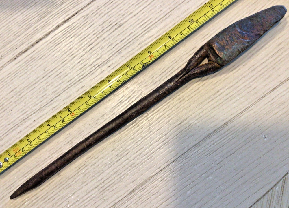 Vintage Primitive Hand Forged Metal Blacksmith Tool