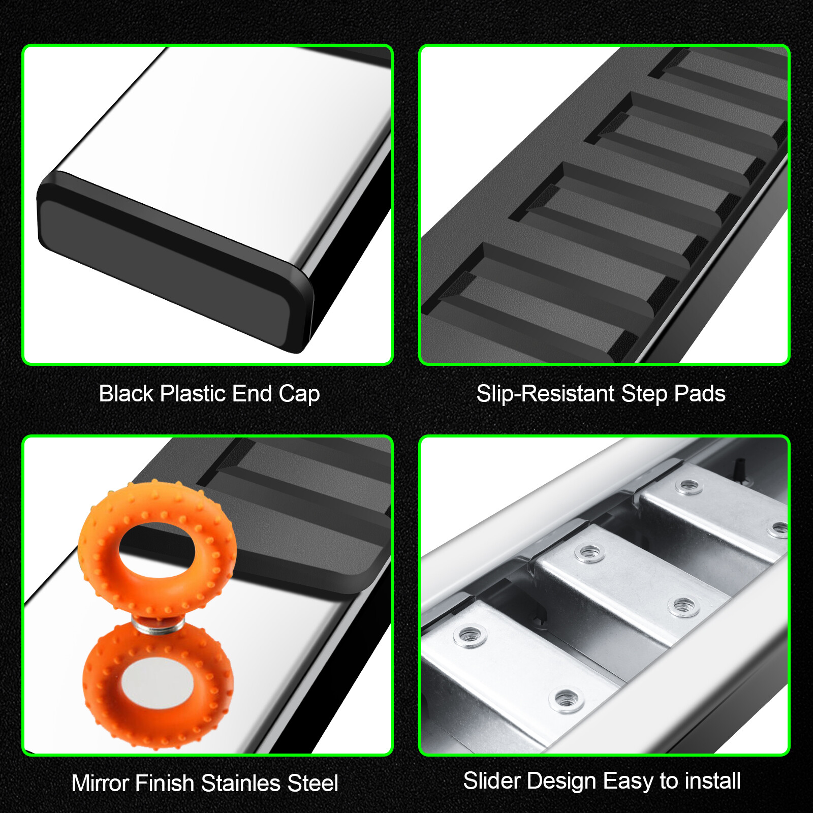 6" Nerf Bars Side Steps Running Boards for 07-18 Silverado Sierra 1500 Crew Cab