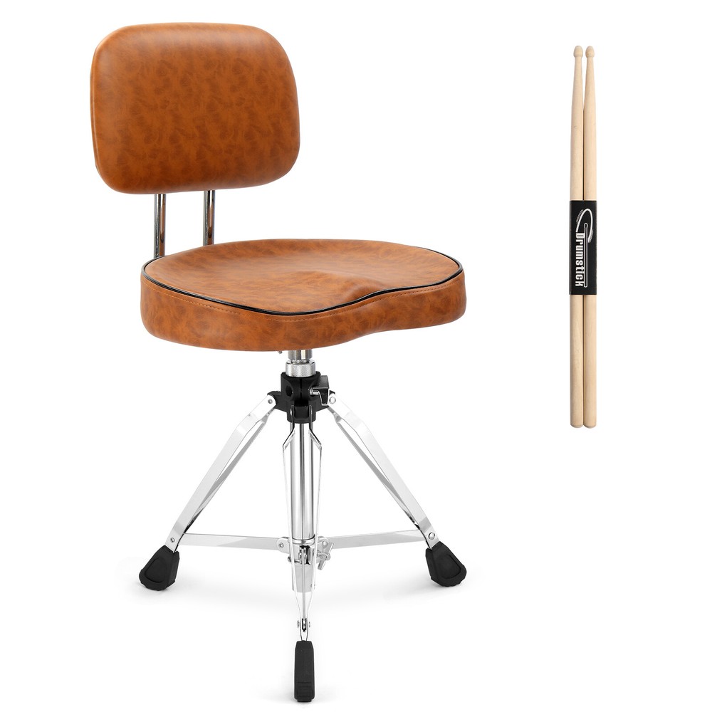 Ktaxon Drum Throne with Backrest,Drum Stool Adjustable Height with 5A Drumsticks