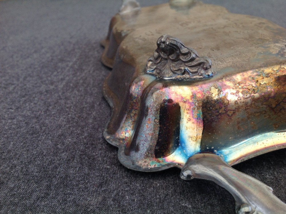 Eales 1779 Silverplate Footed Bread Serving Tray