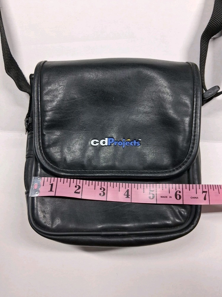 Vintage CD Projects CD Player Carrying Case Black Bag With Strap