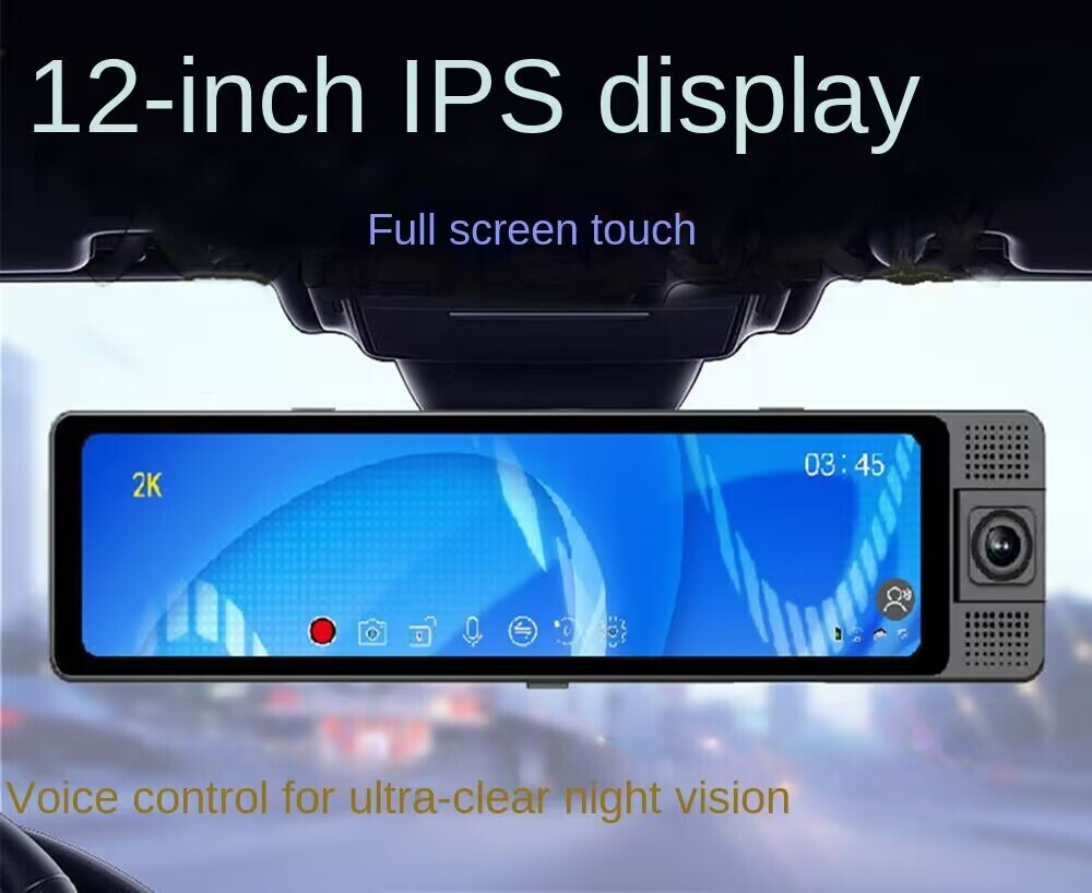 Dash Cam Car DVR Recorder Touch Screen 3 Lens Front/Rear/Inside Camera G-Sensor