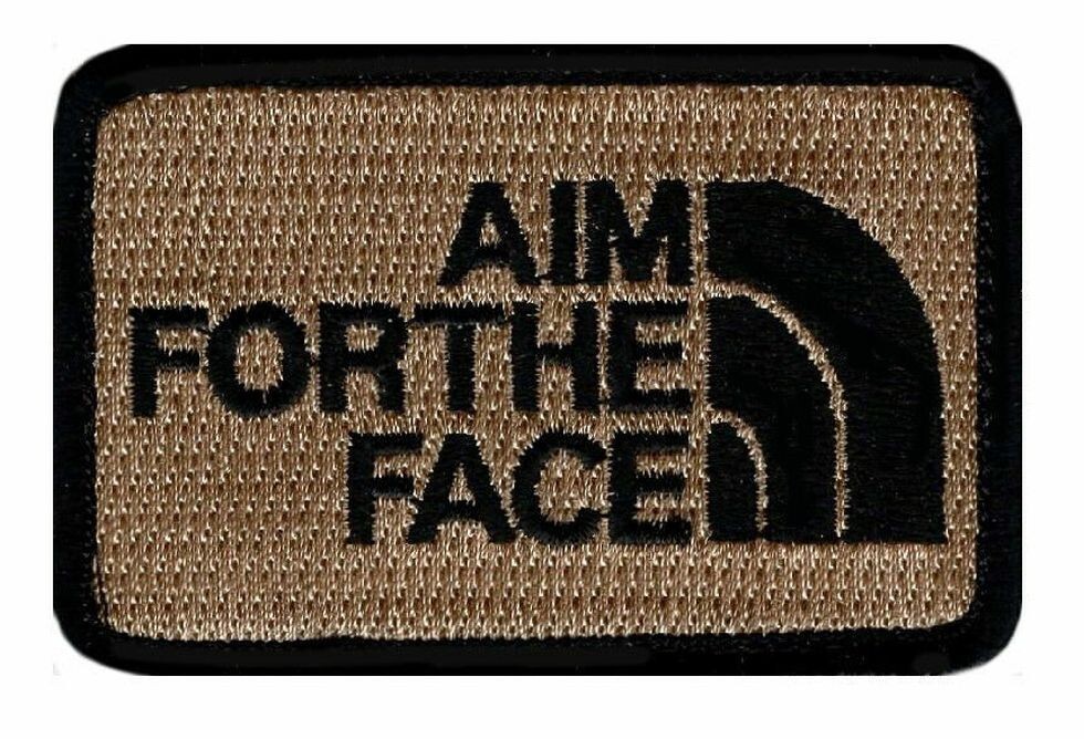 Aim for the Face Embroidered Morale Patch - 2PC Bundle - Hook Backing