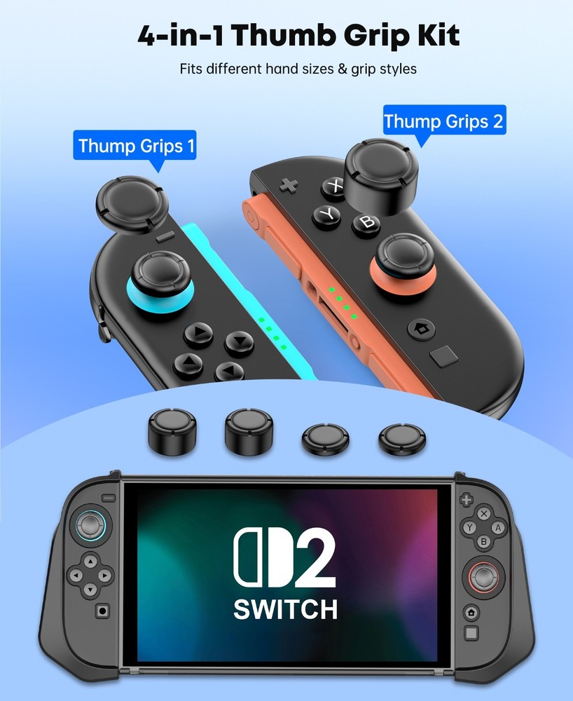 Split Grip Protective Case Cover for Nintendo Switch 2 (2025) Console&Kickstand