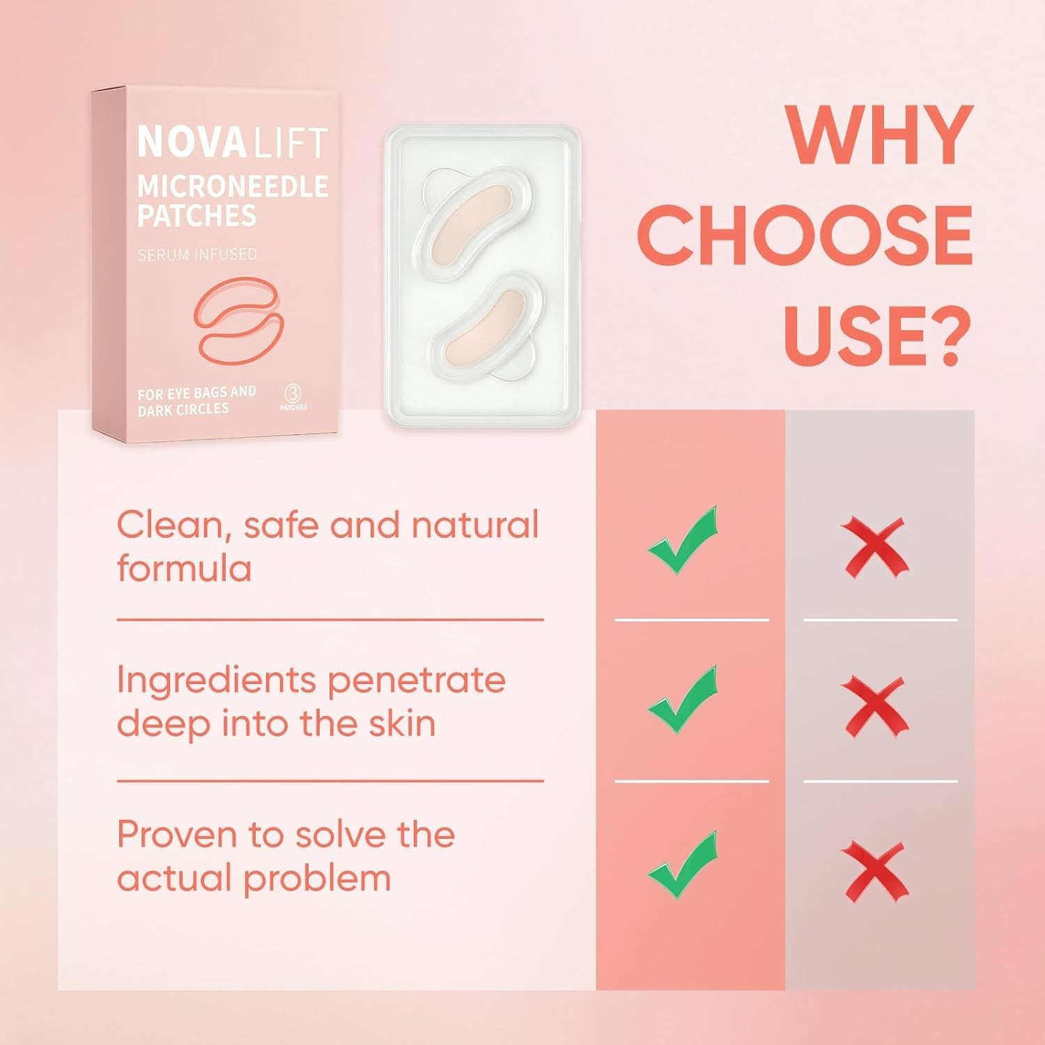 NOVALIFT MicroGlow Eye Patches,Under Eye Patchs Hyaluronic Acid Eye Mask for ...