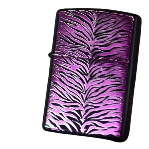 Zippo Oil Lighter Tiger  pattern Violet Etching double-sided processing Black
