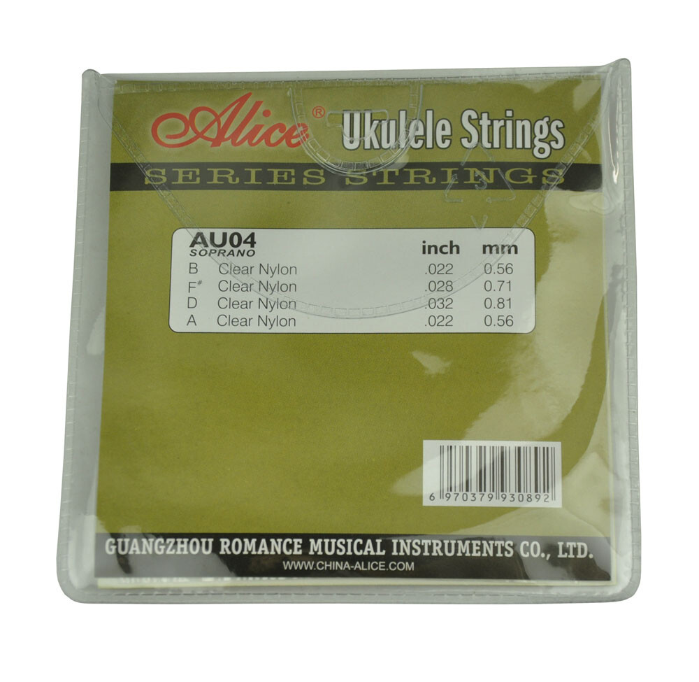 10Sets Alice Ukulele Strings Clear Nylon BFDA 4 Strings Set AU04 Soprano